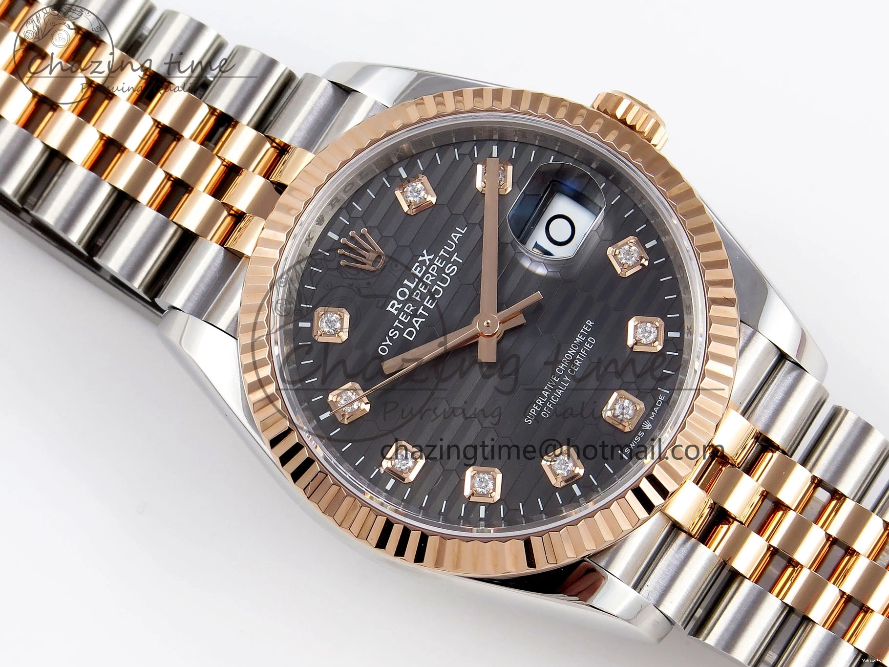 VS3235 Steel 1:1 126231 Diamonds SS DateJust Textured VSF 36 Bracelet on Dial 904L Edition Jubilee RG Gray Best 0128